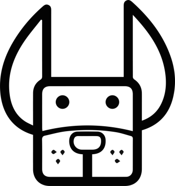 Köpek düz simgesi. Vektör çizim