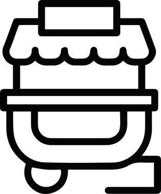 Pastanın karikatür simgesinin vektör çizimi