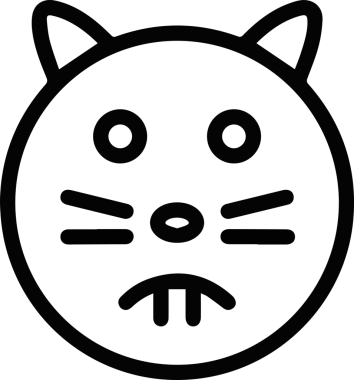 Kedi simgesi vektörü. İnce çizgi işareti. İzole edilmiş kontür sembolü gösterimi