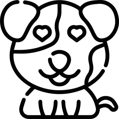 Hayvan köpek aşk simgesi ana hatlarıyla