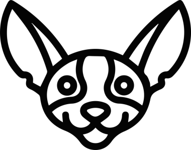 Beyaz arkaplanda köpek silueti