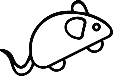 Siyah arkaplan ile farenin vektör simgesi