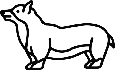 Bir köpeğin silueti. Vektör illüstrasyonu.