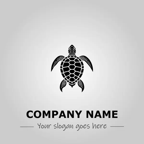Kaplumbağa logosu tasarımı vektör çizimi