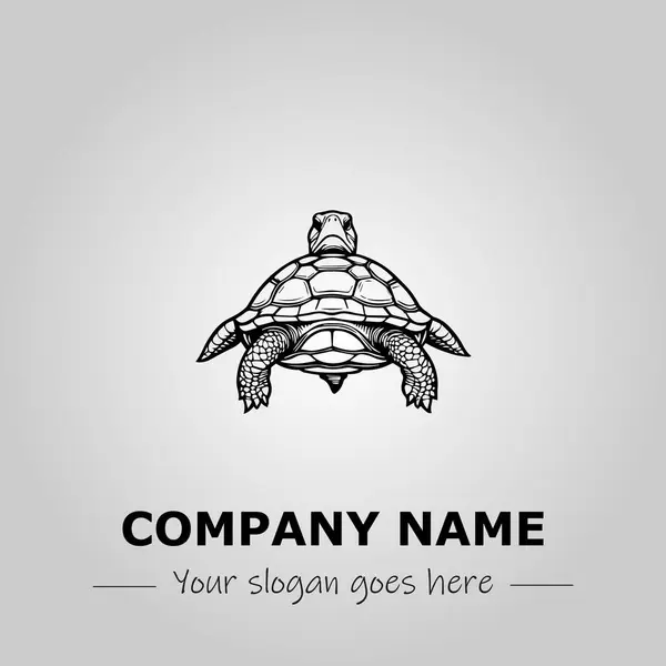 Kaplumbağa logosu tasarımı vektör çizimi