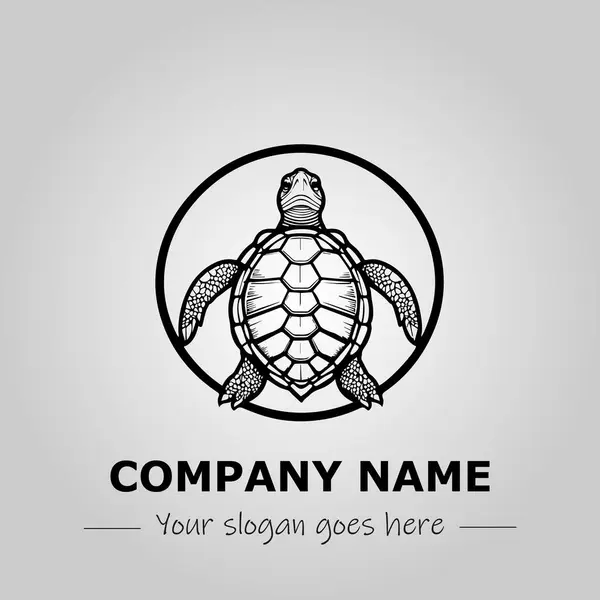 Kaplumbağa logosu tasarımı vektör çizimi