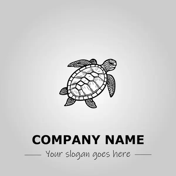 Kaplumbağa logosu tasarımı vektör çizimi
