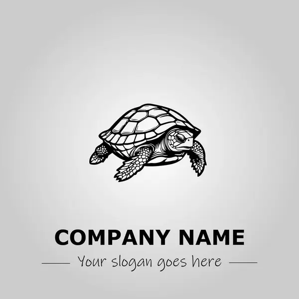 Kaplumbağa logosu tasarımı vektör çizimi