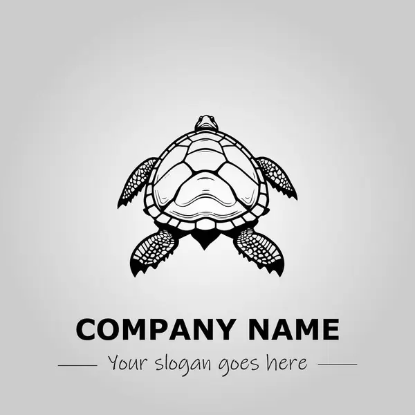 Kaplumbağa logosu tasarımı vektör çizimi