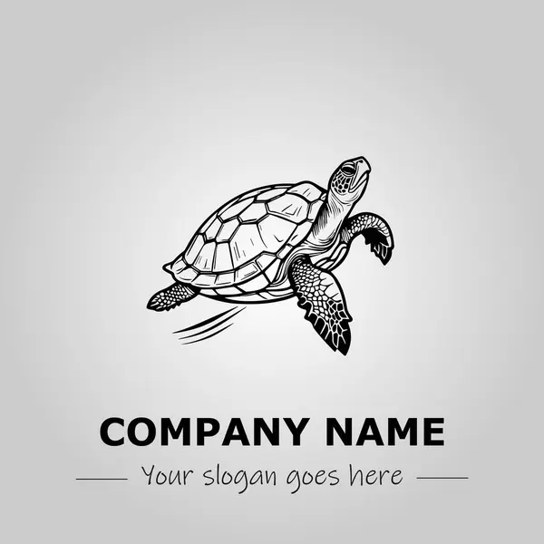 Kaplumbağa logosu tasarımı vektör çizimi
