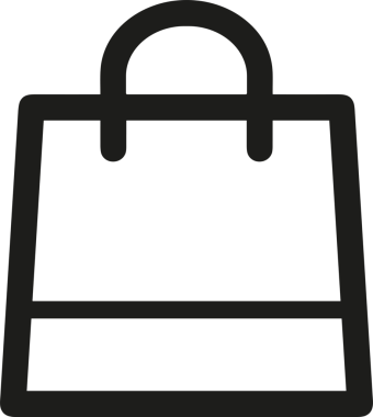 Web ve Grafiksel Tasarım için Minimalist Torba Simgesi Tasarım Biçimi Siyah ve Beyaz PNG