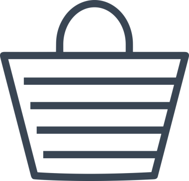 Web ve Grafiksel Tasarım için Minimalist Torba Simgesi Tasarım Biçimi Siyah ve Beyaz PNG