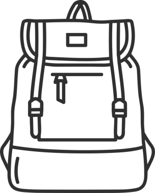 Web ve Grafiksel Tasarım için Minimalist Torba Simgesi Tasarım Biçimi Siyah ve Beyaz PNG