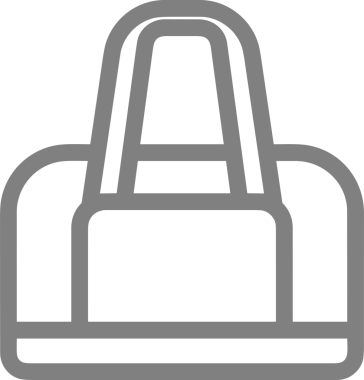 Web ve Grafiksel Tasarım için Minimalist Torba Simgesi Tasarım Biçimi Siyah ve Beyaz PNG