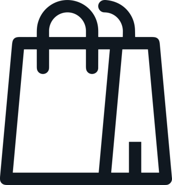 Web ve Grafiksel Tasarım için Minimalist Torba Simgesi Tasarım Biçimi Siyah ve Beyaz PNG