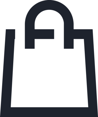 Web ve Grafiksel Tasarım için Minimalist Torba Simgesi Tasarım Biçimi Siyah ve Beyaz PNG