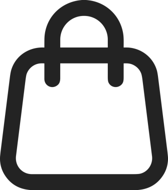 Web ve Grafiksel Tasarım için Minimalist Torba Simgesi Tasarım Biçimi Siyah ve Beyaz PNG