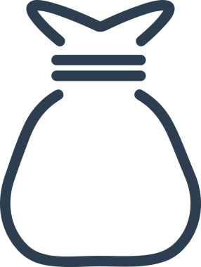 Web ve Grafiksel Tasarım için Minimalist Torba Simgesi Tasarım Biçimi Siyah ve Beyaz PNG