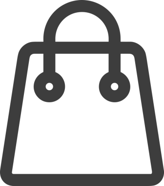 Web ve Grafiksel Tasarım için Minimalist Torba Simgesi Tasarım Biçimi Siyah ve Beyaz PNG