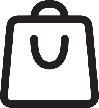 Web ve Grafiksel Tasarım için Minimalist Torba Simgesi Tasarım Biçimi Siyah ve Beyaz PNG