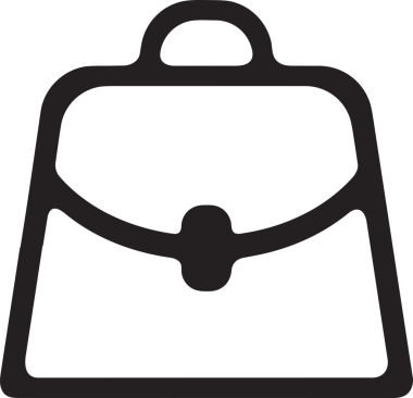 Web ve Grafiksel Tasarım için Minimalist Torba Simgesi Tasarım Biçimi Siyah ve Beyaz PNG