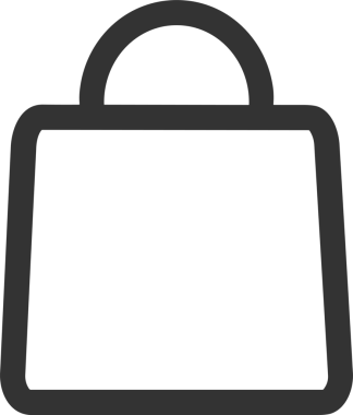 Web ve Grafiksel Tasarım için Minimalist Torba Simgesi Tasarım Biçimi Siyah ve Beyaz PNG