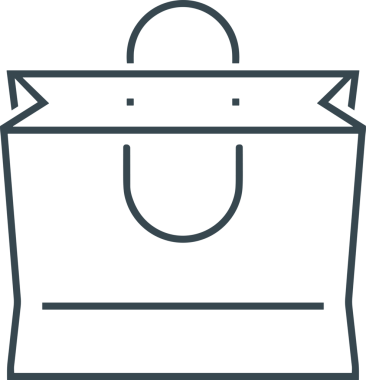 Web ve Grafiksel Tasarım için Minimalist Torba Simgesi Tasarım Biçimi Siyah ve Beyaz PNG