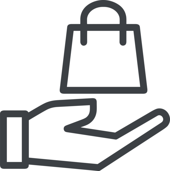 Web ve Grafiksel Tasarım için Minimalist Torba Simgesi Tasarım Biçimi Siyah ve Beyaz PNG