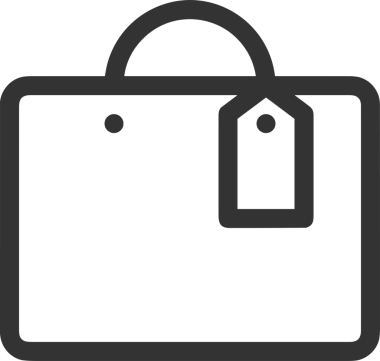 Web ve Grafiksel Tasarım için Minimalist Torba Simgesi Tasarım Biçimi Siyah ve Beyaz PNG