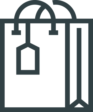 Web ve Grafiksel Tasarım için Minimalist Torba Simgesi Tasarım Biçimi Siyah ve Beyaz PNG