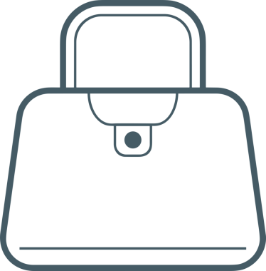 Web ve Grafiksel Tasarım için Minimalist Torba Simgesi Tasarım Biçimi Siyah ve Beyaz PNG