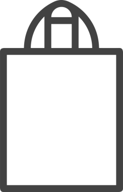 Web ve Grafiksel Tasarım için Minimalist Torba Simgesi Tasarım Biçimi Siyah ve Beyaz PNG