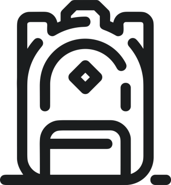 Web ve Grafiksel Tasarım için Minimalist Torba Simgesi Tasarım Biçimi Siyah ve Beyaz PNG