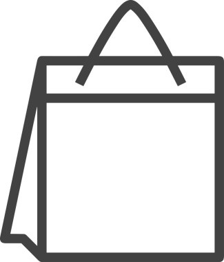 Web ve Grafiksel Tasarım için Minimalist Torba Simgesi Tasarım Biçimi Siyah ve Beyaz PNG