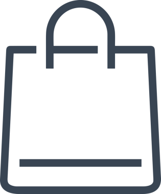 Web ve Grafiksel Tasarım için Minimalist Torba Simgesi Tasarım Biçimi Siyah ve Beyaz PNG