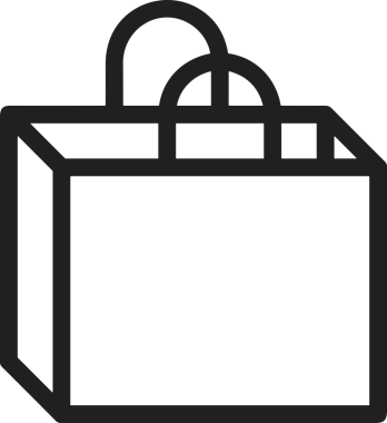 Web ve Grafiksel Tasarım için Minimalist Torba Simgesi Tasarım Biçimi Siyah ve Beyaz PNG