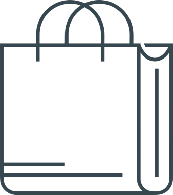 Web ve Grafiksel Tasarım için Minimalist Torba Simgesi Tasarım Biçimi Siyah ve Beyaz PNG