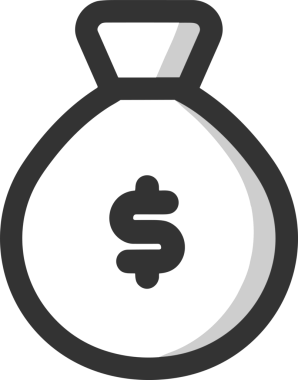 Web ve Grafiksel Tasarım için Minimalist Torba Simgesi Tasarım Biçimi Siyah ve Beyaz PNG