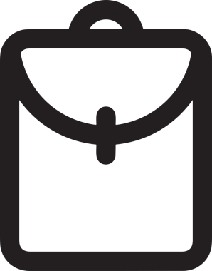 Web ve Grafiksel Tasarım için Minimalist Torba Simgesi Tasarım Biçimi Siyah ve Beyaz PNG