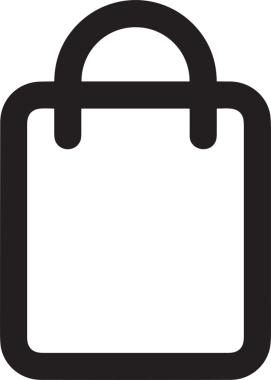 Web ve Grafiksel Tasarım için Minimalist Torba Simgesi Tasarım Biçimi Siyah ve Beyaz PNG