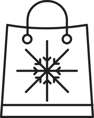 Web ve Grafiksel Tasarım için Minimalist Torba Simgesi Tasarım Biçimi Siyah ve Beyaz PNG