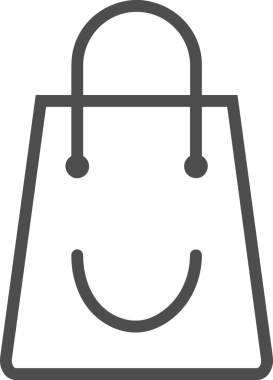 Web ve Grafiksel Tasarım için Minimalist Torba Simgesi Tasarım Biçimi Siyah ve Beyaz PNG