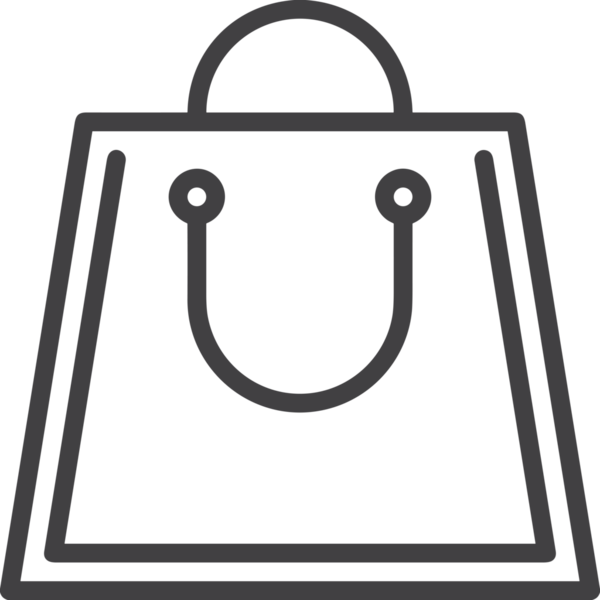 Web ve Grafiksel Tasarım için Minimalist Torba Simgesi Tasarım Biçimi Siyah ve Beyaz PNG