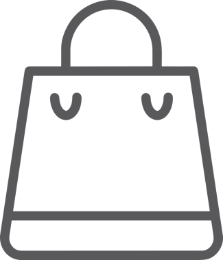 Web ve Grafiksel Tasarım için Minimalist Torba Simgesi Tasarım Biçimi Siyah ve Beyaz PNG