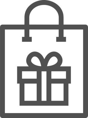 Web ve Grafiksel Tasarım için Minimalist Torba Simgesi Tasarım Biçimi Siyah ve Beyaz PNG