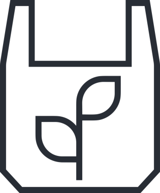 Web ve Grafiksel Tasarım için Minimalist Torba Simgesi Tasarım Biçimi Siyah ve Beyaz PNG