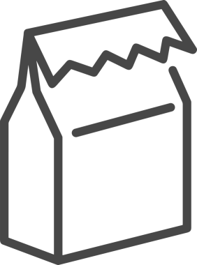 Web ve Grafiksel Tasarım için Minimalist Torba Simgesi Tasarım Biçimi Siyah ve Beyaz PNG