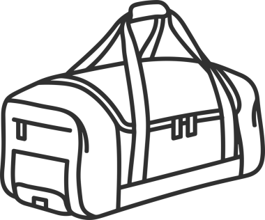 Web ve Grafiksel Tasarım için Minimalist Torba Simgesi Tasarım Biçimi Siyah ve Beyaz PNG