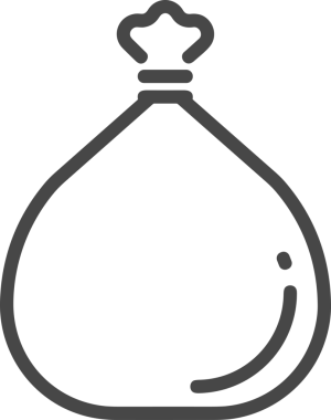 Web ve Grafiksel Tasarım için Minimalist Torba Simgesi Tasarım Biçimi Siyah ve Beyaz PNG