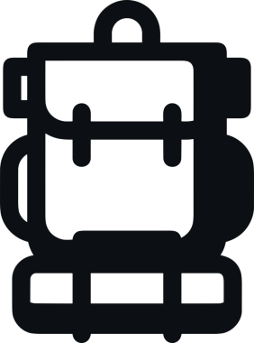 Web ve Grafiksel Tasarım için Minimalist Torba Simgesi Tasarım Biçimi Siyah ve Beyaz PNG